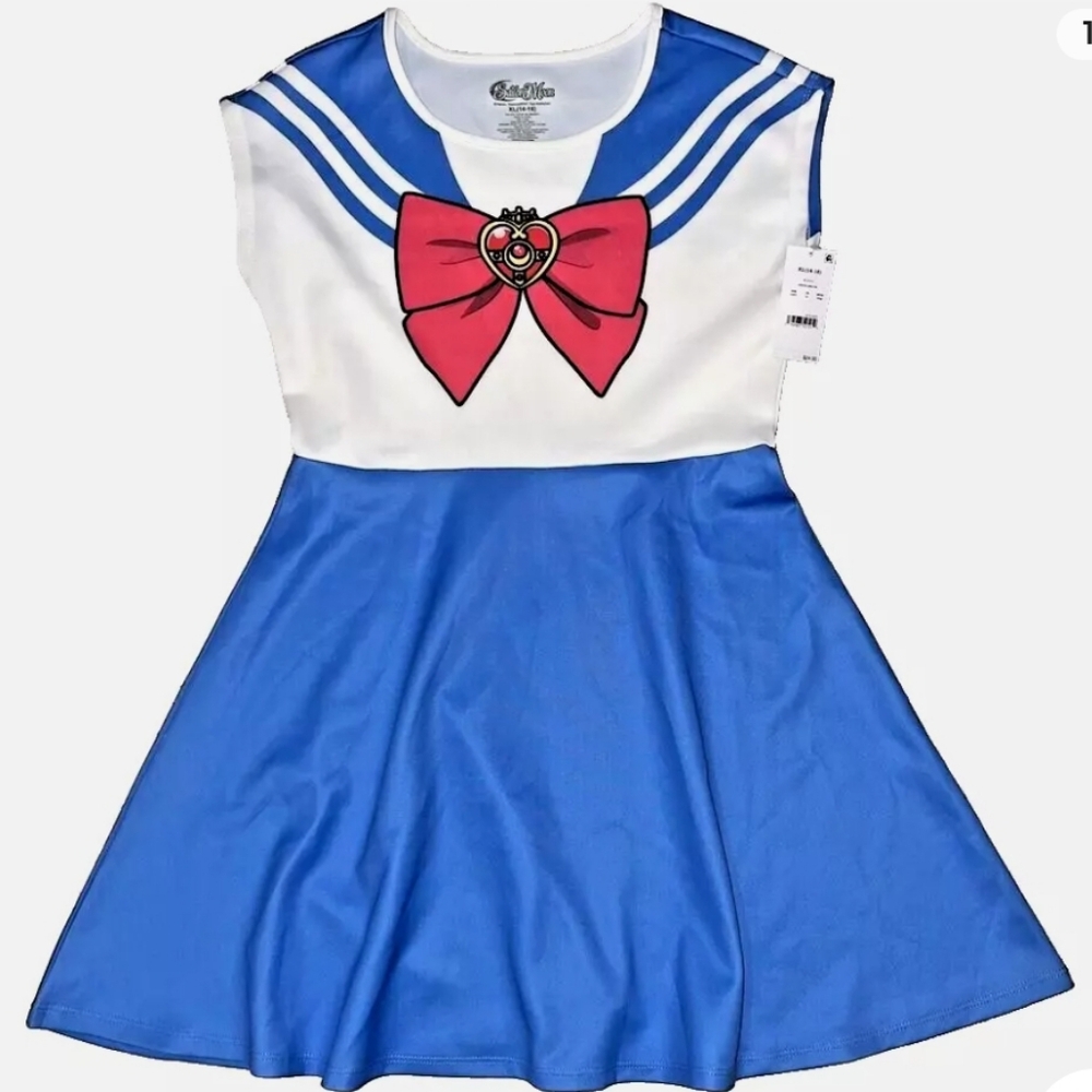 NEW Youth Sailor Moon Skater Dress Halloween Costume Cosplay size M 7-8